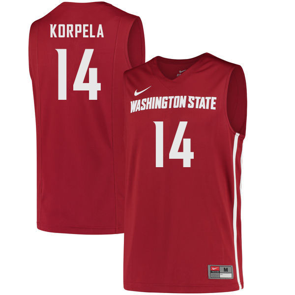Washington State Cougars #14 Braden Korpela College Basketball Jerseys Sale-Crimson